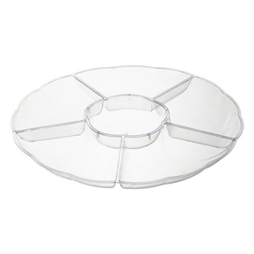 Plastic Clear Round 6 Section Tray
