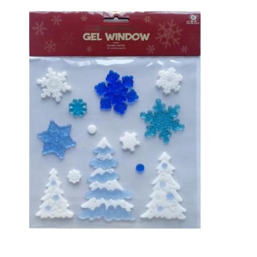 Winter Trees & Snowflakes Gel Window Stickers - Small Pack