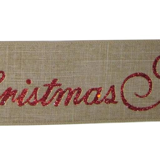 Red Merry Christmas Ribbon  (25mm x 10m)