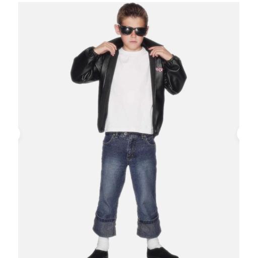 Officially Licensed Grease T-Birds Jacket, Black, M - 7-9 years