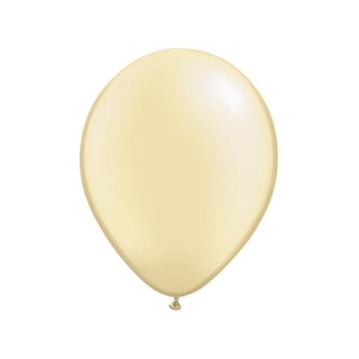 Qualatex 100 Round Plain Latex Balloon - 11 Inch Pearl Ivory