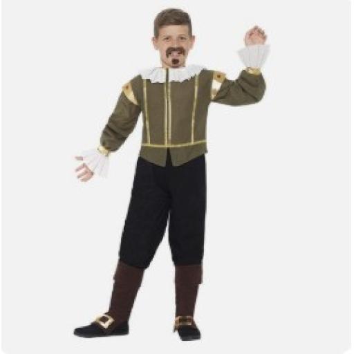 Smiffys Shakespeare Costume, Green (Size L)