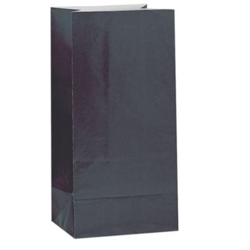 12 Paper Party Black Bags