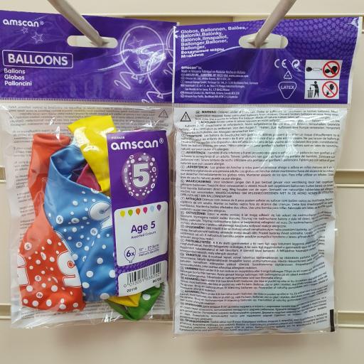 6 Age 30 Assorted Colours Latex Balloons 11"