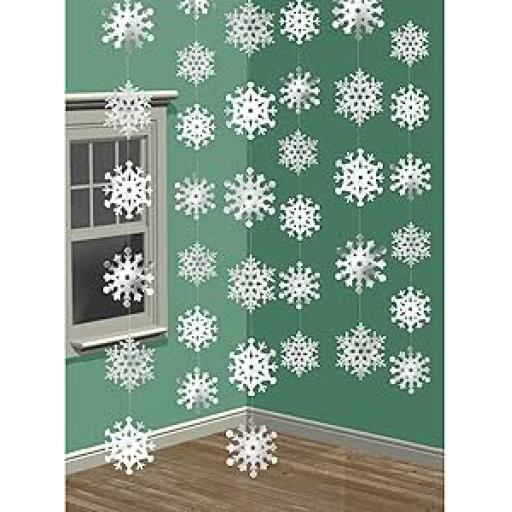 7ft Christmas Festive Santa Snowflake Cascade Column Hanging Party