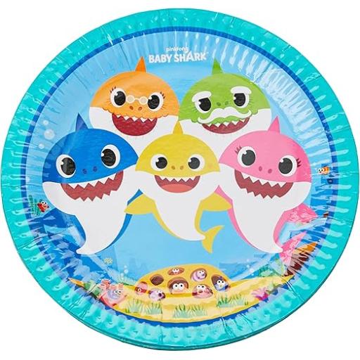 Baby Shark Paper Plates 23cm 8pk