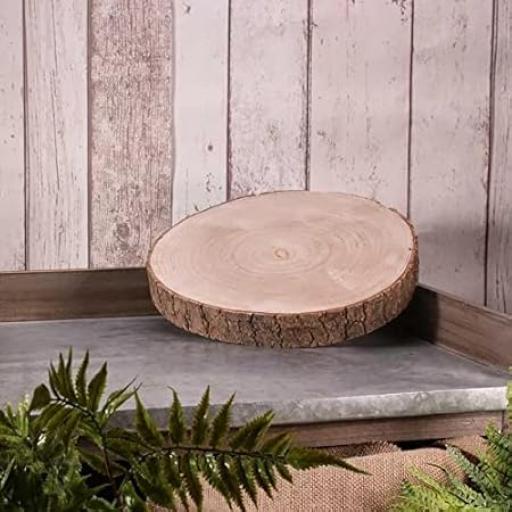 Round Wooden Slice Cake Stand 13"