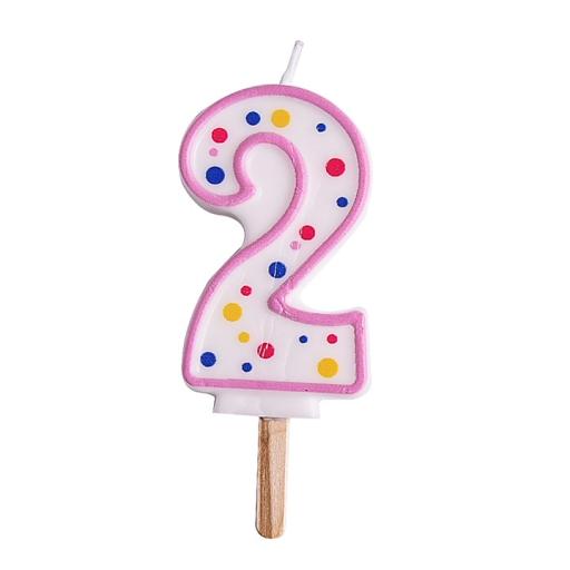 Candles - Pink Number 2 (64mm / 2.5")