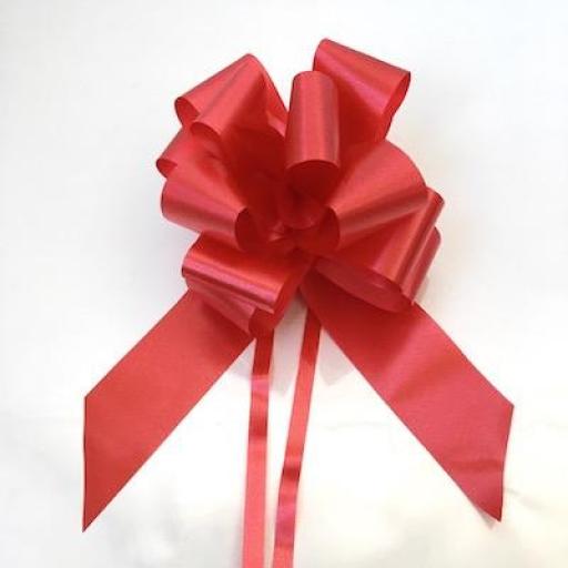 20 Red Flora Charm Pull Bows (50mm)