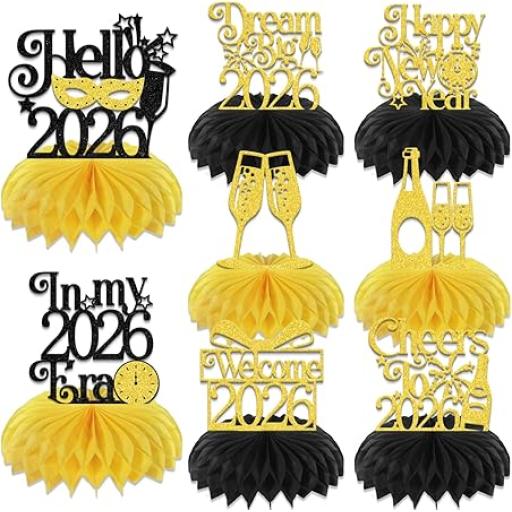 Happy New Year Honeycomb Centerpiece