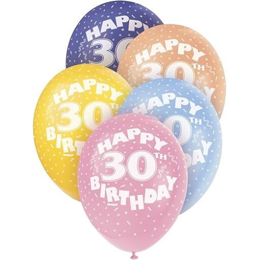 Amscan 30th Birthday Latex Balloons