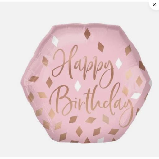 23" SuperShape Blush Birthday Foil Balloon