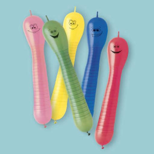 Pack of 12 Squiggly Worm Balloons