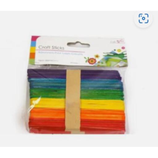 Rainbow Craft Sticks 72 pk