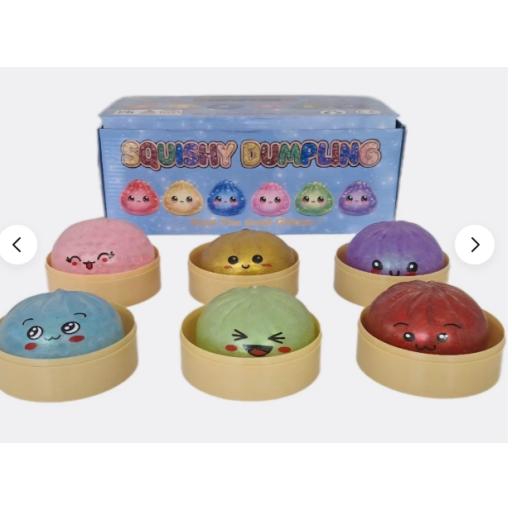 Squishy Dumpling Toy Cute Glitter with orbs Fidget Squeeze