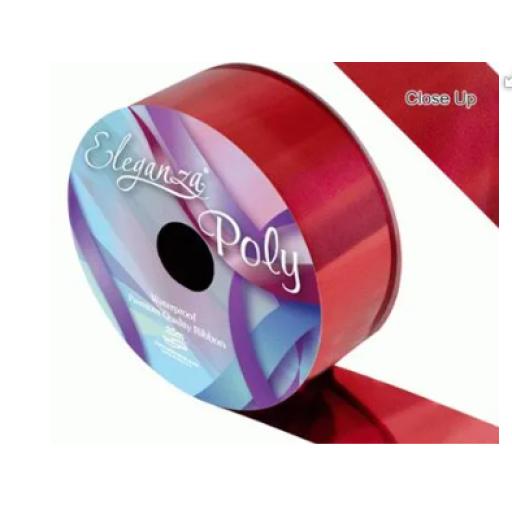Poly Ribbon 50mm x 25m Metallic Red