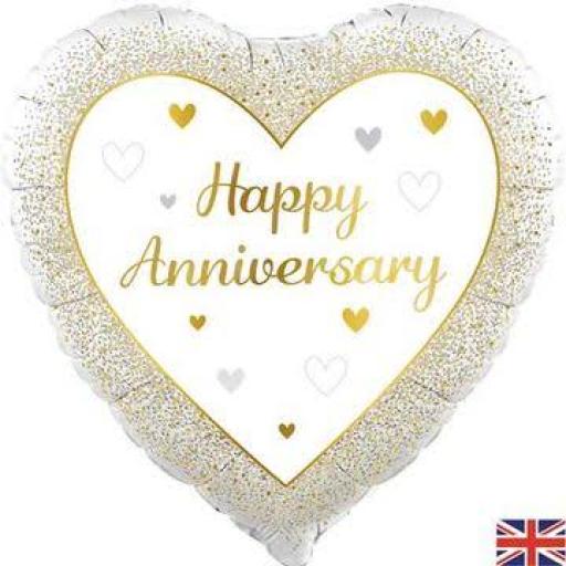 Happy Anniversary 18inch Foil Heart Shape Balloon