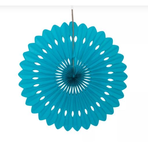 Caribbean Teal Paper Fan