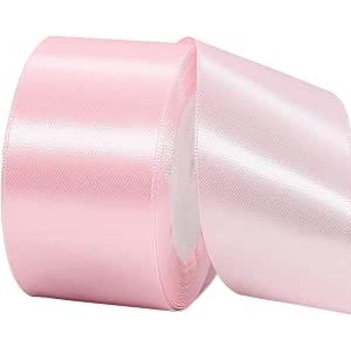 Double Sided Satin Ribbon Pastel Pink - 38mm x 1m