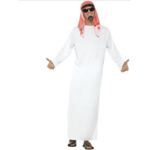 Costumes Fake Sheikh Costume, White Size Medium